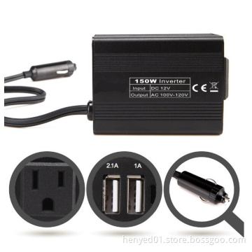 150W Car Power Inverter Converter with 2AC Outlets
